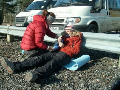 Arm injury by minibus